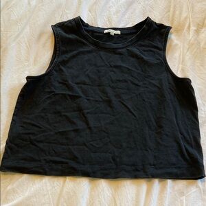 Z Supply Black Charcoal Sleeveless Muscle Tee Crop Tank Top Size Medium